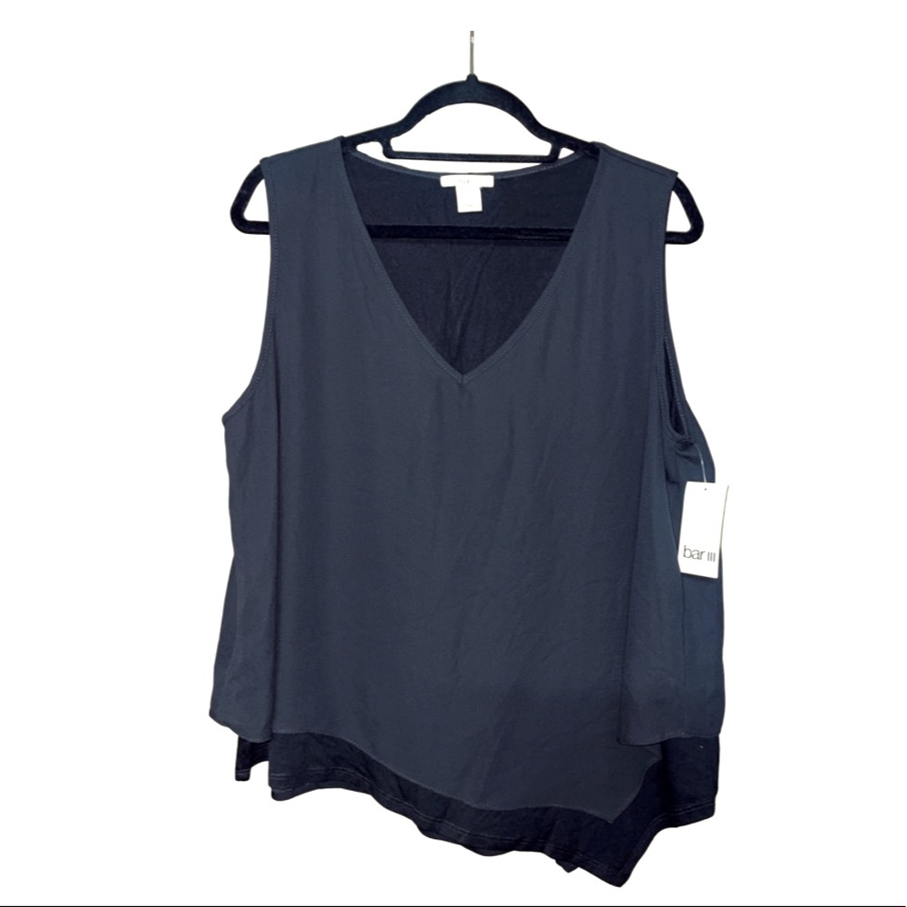NWT Bar III Black V Neck Top - Black - Size XXL